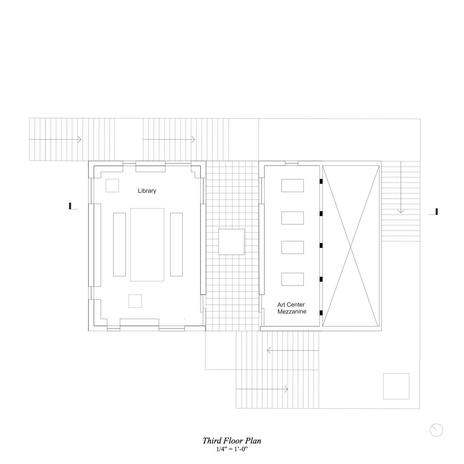 Third floor plan, 1/4" = 1'-0"